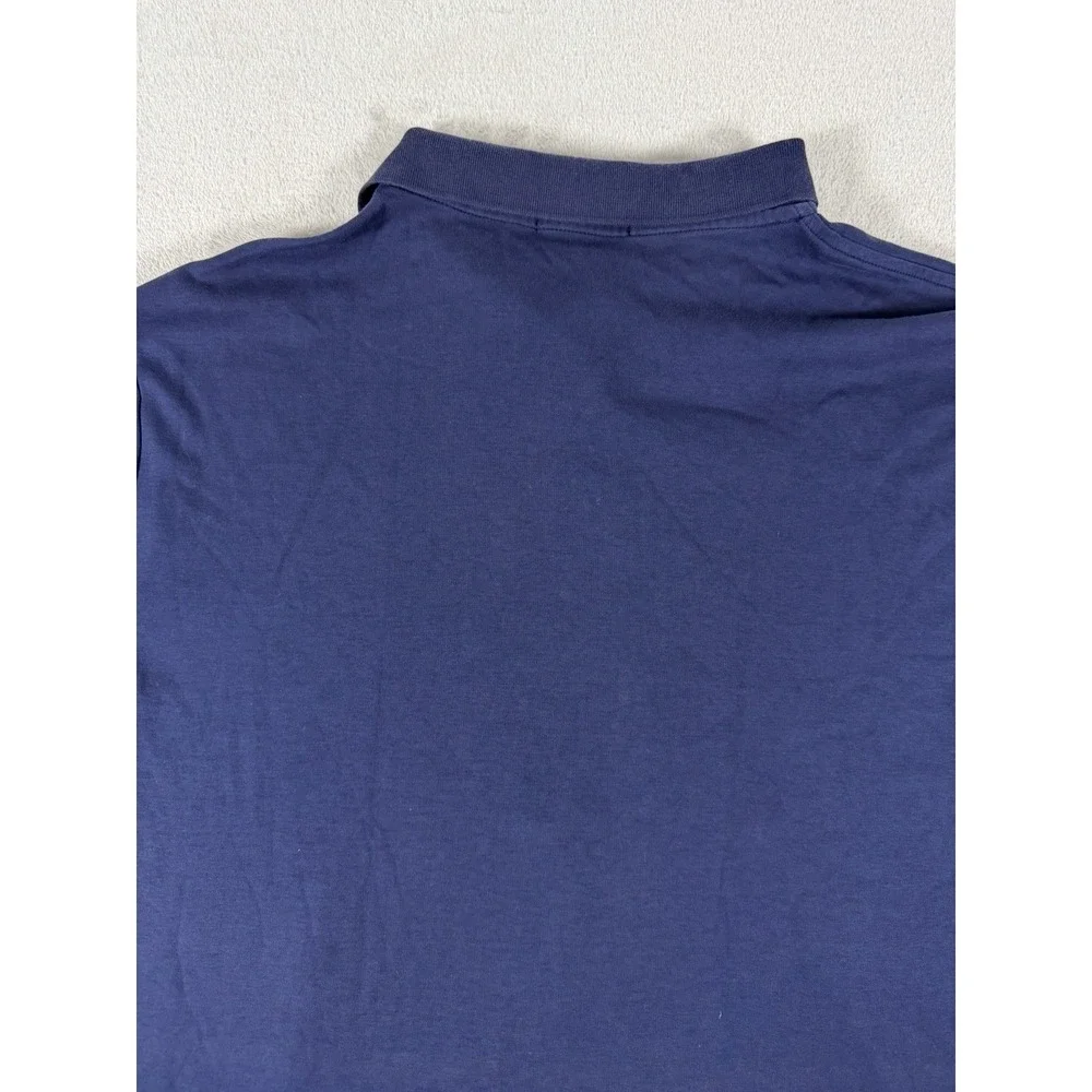 Polo Ralph Lauren Custom Slim Fit Polo Shirt Mens XL Blue Cotton Mesh Brown Pony